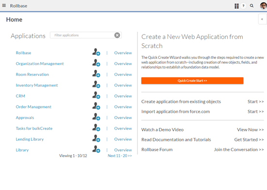 The Rollbase Application