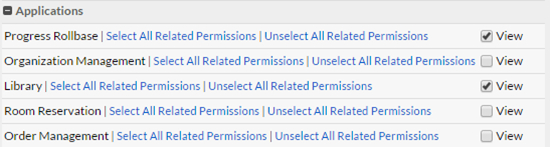 Application Permissions by Role