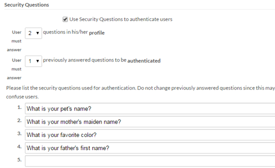 Security Questions