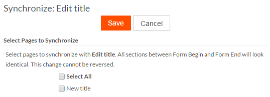 Synchronize Pages