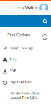 Page Options Menu