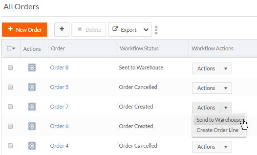 Workflow Actions in List View