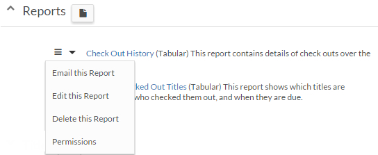 Report Menu
