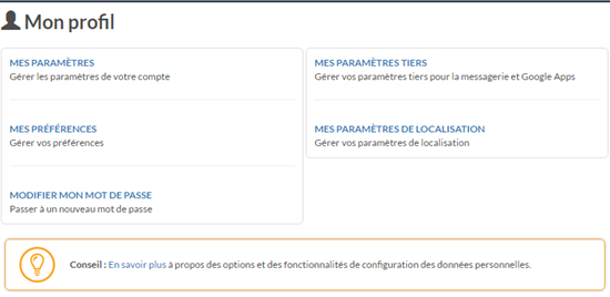 Setup Screen French