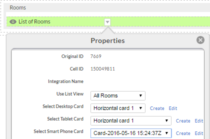 Card Properties in Page Editor